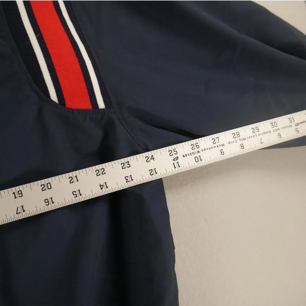 VTG 90s Honigs Whistle Stop Windbreaker Jacket Mens XL Blue Quarter 1/4 Zip